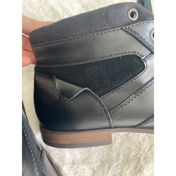 Restoration Vince Black Faux Leather Suede‎ Lace Up Low Boot Men’s Sz 10 - Picture 8 of 11